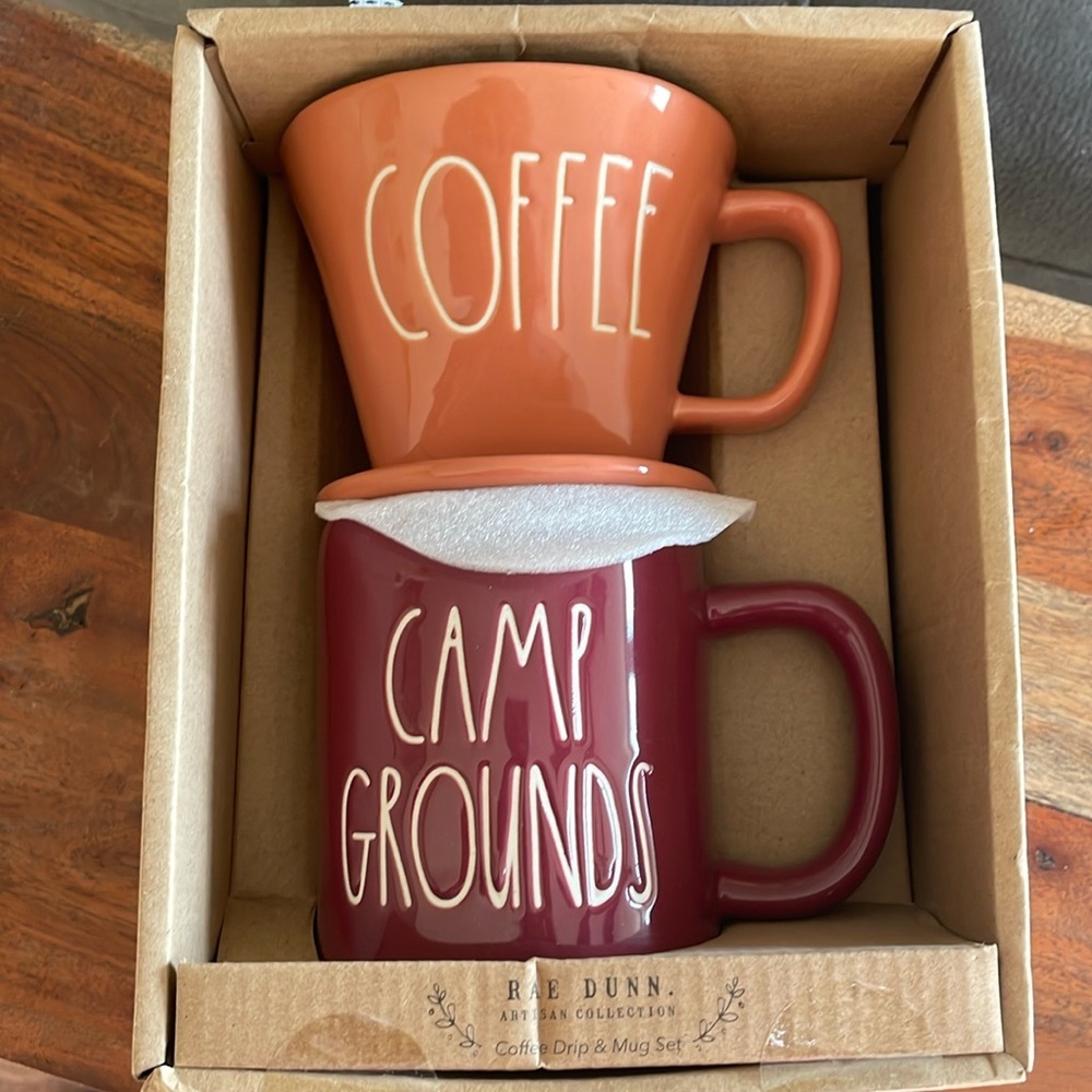 Rae Dunn Camp Grounds Mug and Coffee Drip Set